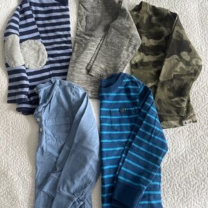 Set of 5 Assorted Cotton Long Sleeve Shirts - all size 5